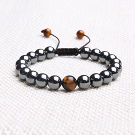 Bracelet en oeil de tigre et hématite