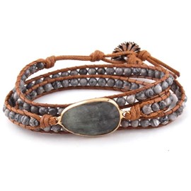 Bracelet force et paix en labradorite