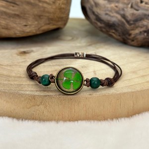 Bracelet trèfle en cuir