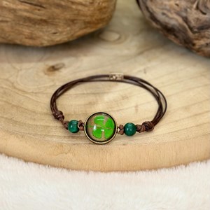 Bracelet trèfle en cuir
