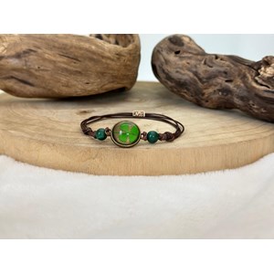 Bracelet trèfle en cuir