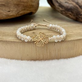 Bracelet chance tressé en pierre de lune