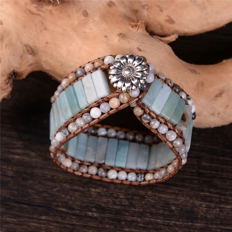 Natura-Zen - Bracelet manchette en amazonite
