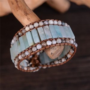 Bracelet manchette en amazonite