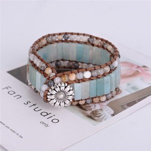 Bracelet manchette en amazonite