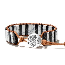 Bracelet extériorisation howlite et onyx