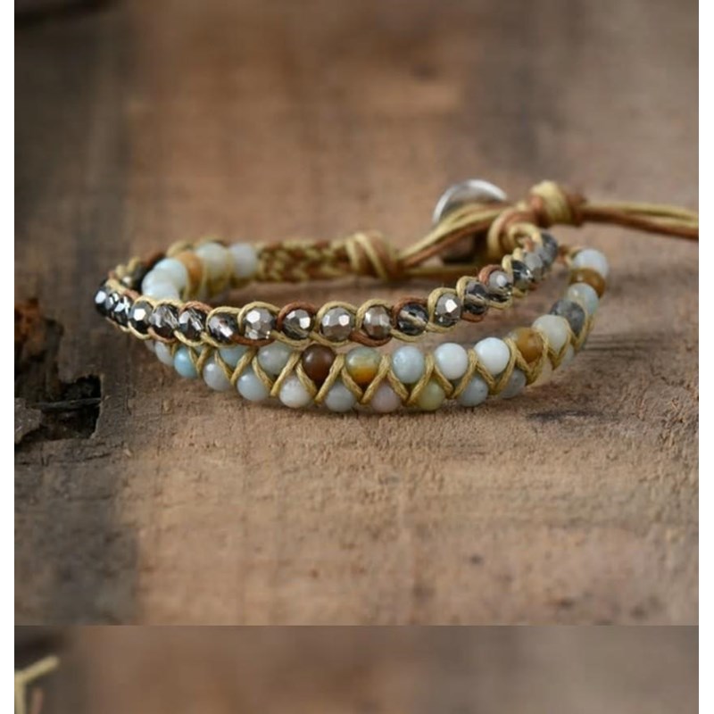Natura-Zen - Bracelet wrap d'équilibre en amazonite