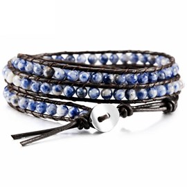 Bracelet wrap sagesse en sodalite