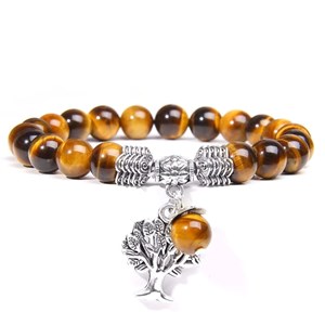 Bracelet arbre de vie en oeil de tigre