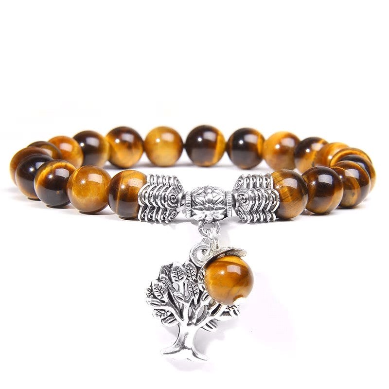 Bracelet arbre de vie en oeil de tigre