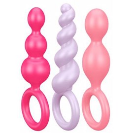 Kit 3 plugs silicone satisfyer booty call roses