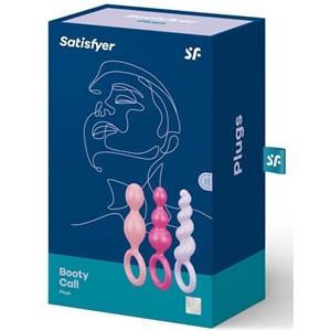 Kit 3 plugs silicone satisfyer booty call roses