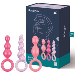 Kit 3 plugs silicone satisfyer booty call roses