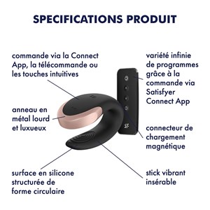 Stimulateur connecté satisfyer double love luxury couples