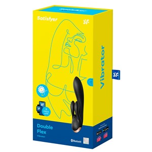 Vibro rabbit connecté  satisfyer double flex noir