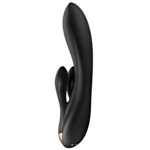 Vibro rabbit connecté  satisfyer double flex noir