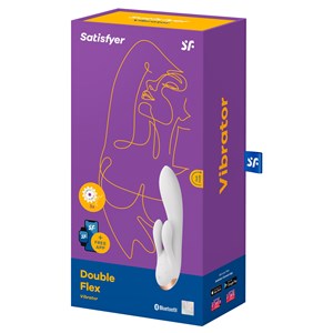 Vibro rabbit connecté satisfyer double flex blanc