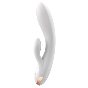 Vibro rabbit connecté satisfyer double flex blanc