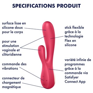 Rabbit connecté satisfyer mono flex rose