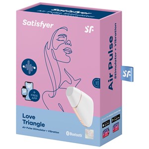 Stimulateur de clitoris connecté love triangle satisfyer blanc