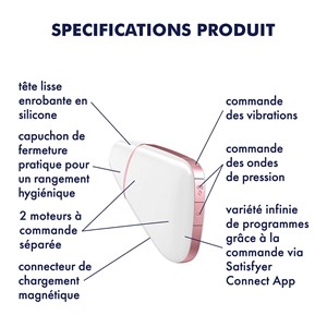 Stimulateur de clitoris connecté love triangle satisfyer blanc