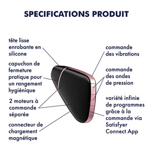 Stimulateur de clitoris connecté love triangle satisfyer noir