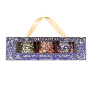 Coffret bougies parfumées (sapin, clémentine, forêt)
