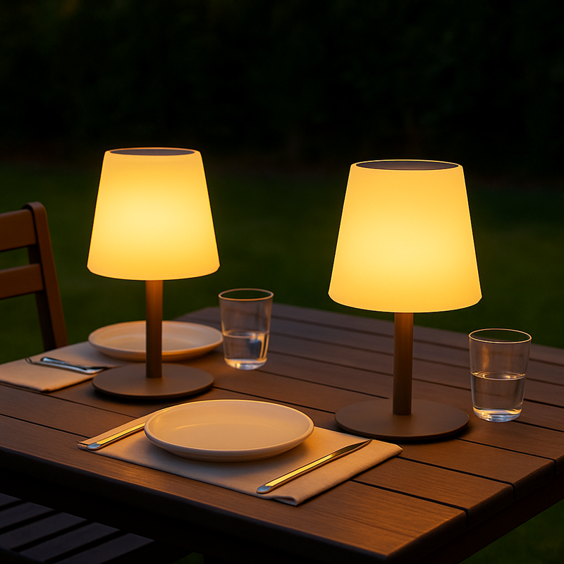 Lot de 2 lampes de table sans fil gris standy tiny