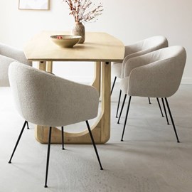 Chaise tissu écru