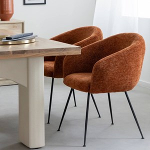 Chaise tissu terracotta