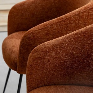 Chaise tissu terracotta