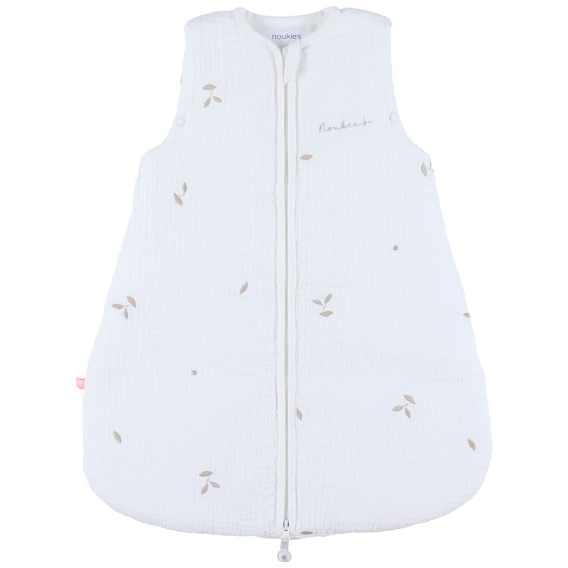 Gigoteuse blanche brodée en gaze de coton bio (50 cm)