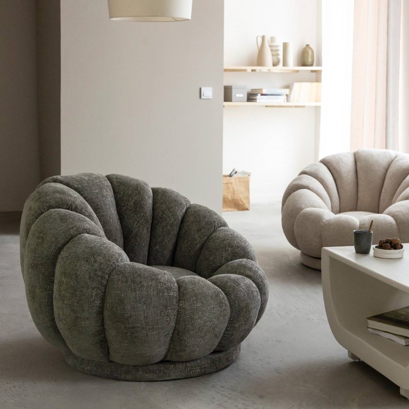 Made In Meubles - Fauteuil nuage vert gris