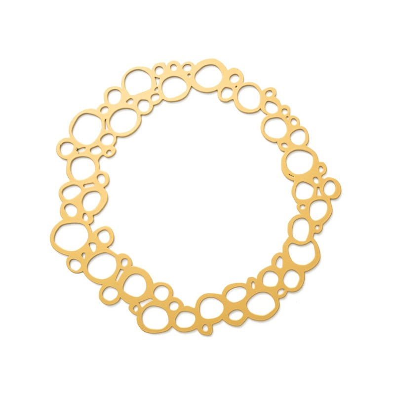 Couronne de noël en métal - or satiné