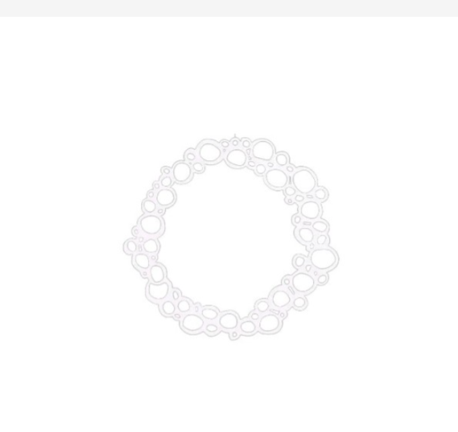 Couronne de noël en métal - blanc métallisé