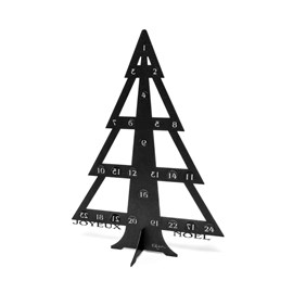 Calendrier de l'avent en métal avec pochons noirs - noir mica perlé