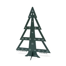 Calendrier de l'avent en métal avec pochons rouges - vert sapin