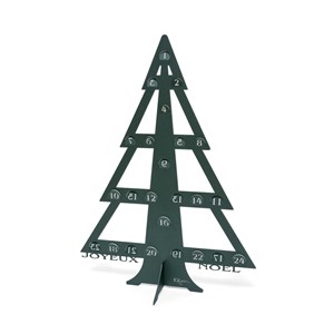 Calendrier de l'avent en métal avec pochons rouges - vert sapin