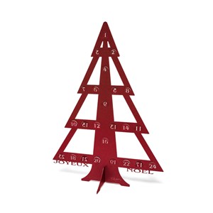 Calendrier de l'avent en métal avec pochons rouges - rouge brillant