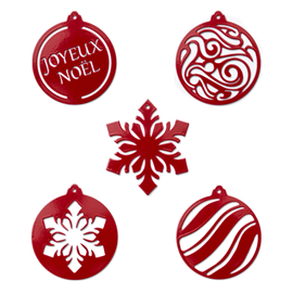 Lot de 5 boules de noël - or satiné