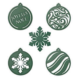 Lot de 5 boules de noël - vert sapin