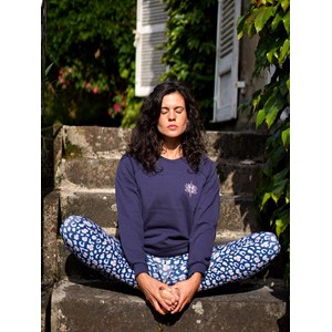 Sweat yoga héron bleu marine L