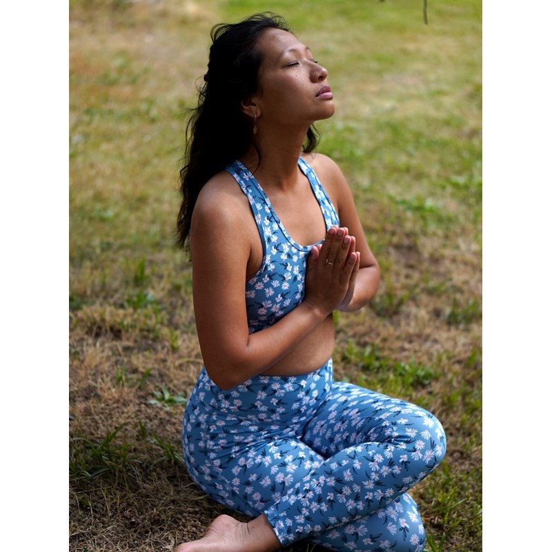 Geopelie - Legging yoga colibri court imprimé éclosion (<1,70m)