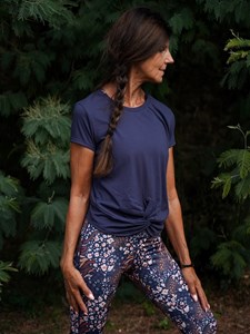 T-shirt yoga toucan bleu marine L