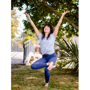 T-shirt yoga toucan bleu ciel L