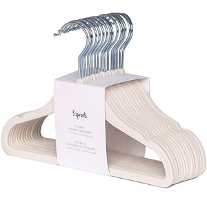 Lot de 15 cintres en velours crème