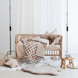 Couverture polaire vichy caramel (110 x 80 cm)
