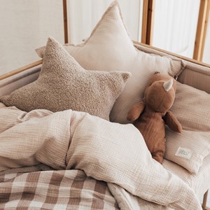 Couverture polaire vichy caramel (110 x 80 cm)