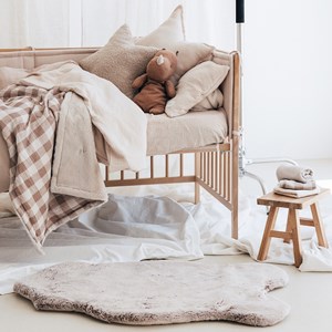 Couverture polaire vichy caramel (110 x 80 cm)