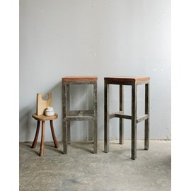 Paire de tabourets de bar en métal n°17